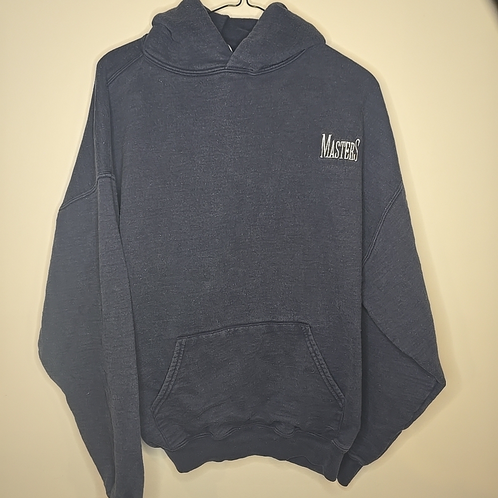 Masters XL Hoodie No Drawstring Navy Blue Sweatshirt Pullover